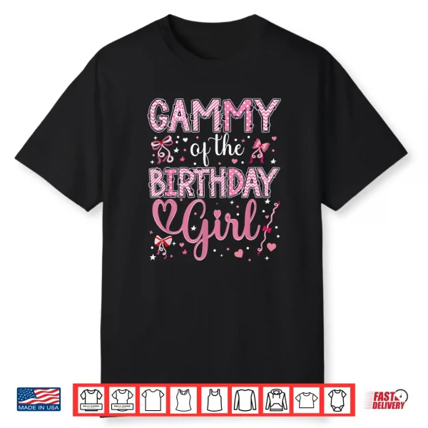 Gammy Of The Birthday Girl Matching Pink Coquette Bow Shirt