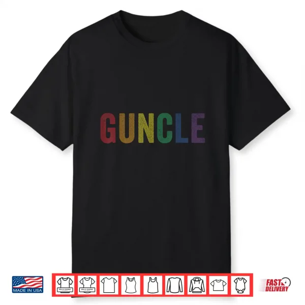 Gay Pride Guncle Shirt Gay Uncle Tee Lgbt Rainbow Shirt