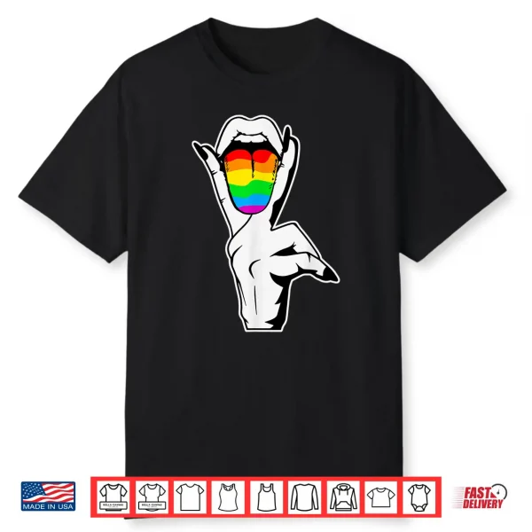 Gay Pride Lgbt Lesbian Tongue Rainbow Shirt