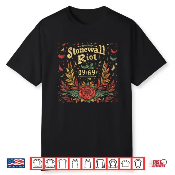 Gay Pride Month Rainbow Flag Stonewall Riot 1969 Lgbtq Shirt