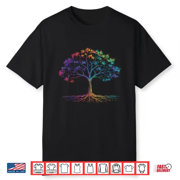Gay Pride Month Tree Lgbtq Ally Rainbow Lesbian Shirt