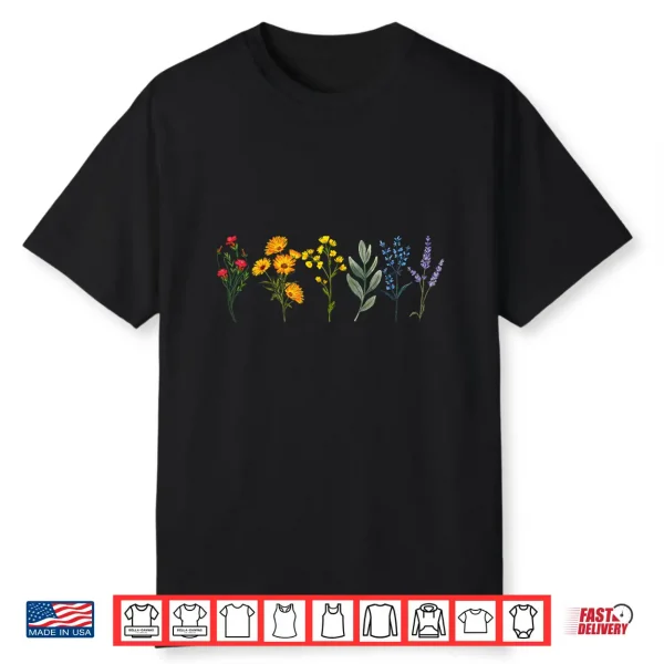 Gay Pride Wildflowers Lgbtq Month Rainbow Flowers Pride Shirt
