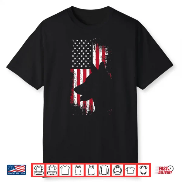 German Shepherd American Flag Shirt Usa Patriotic Dog Gift Shirt