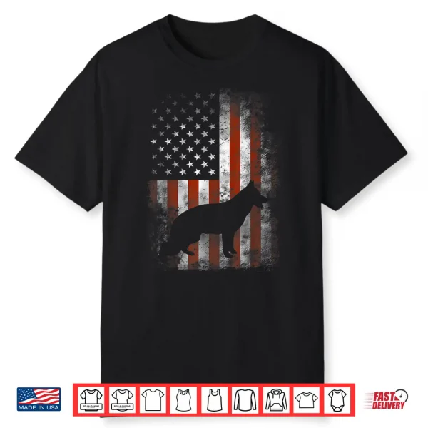 German Shepherd American Flag Usa Patriotic Dog Gift Shirt