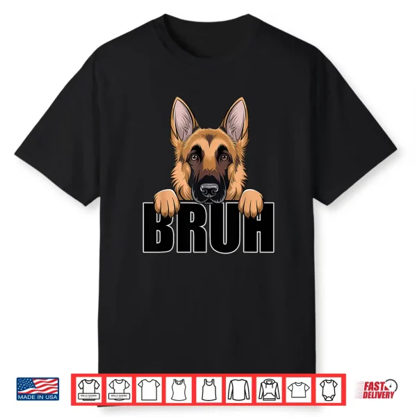 German Shepherd Bruh Cute Funny Gsd Dog Lover Men Boys Kids Shirt