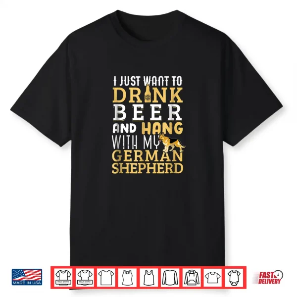 German Shepherd Dad Father Day Dog Lover Beer Shirt