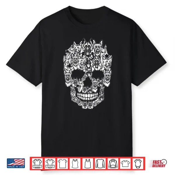 German Shepherd Dog Graphic Halloween Skull Costumes Shirt