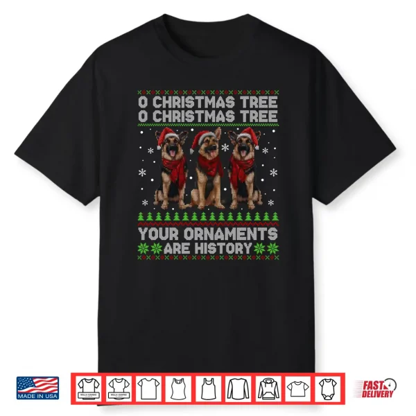 German Shepherd Dog Oh Christmas Tree Ugly Xmas Sweater Shirt