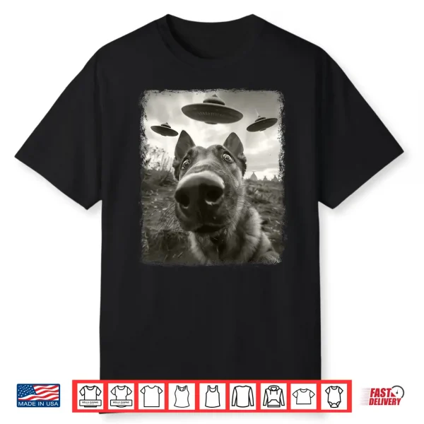 German Shepherd Dog Ufo Alien Extraterrestrial Selfie Shirt