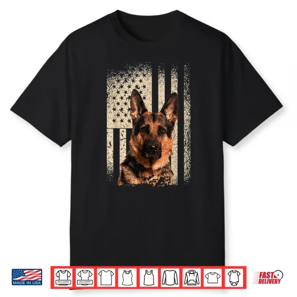 German Shepherd Dog Usa Patriotic Memorial Shirt