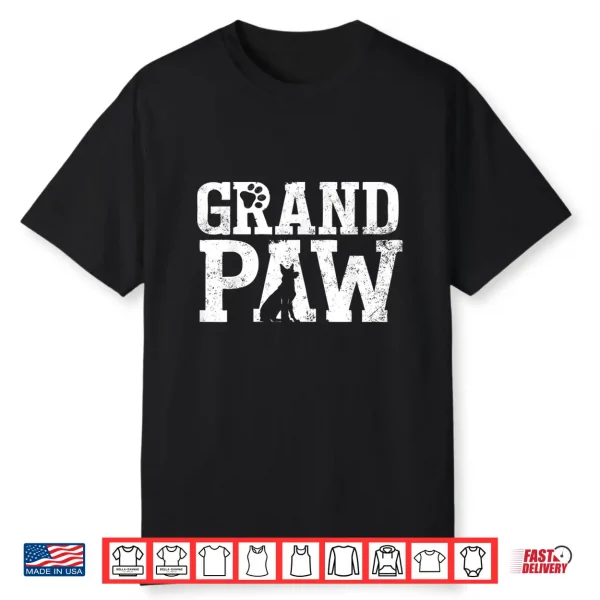 German Shepherd Grand Paw Grandpaw T Shirt Dog Lover Grandpa