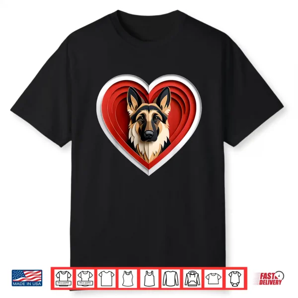 German Shepherd Heart Cute Gsd Puppy Dog Lover Shirt