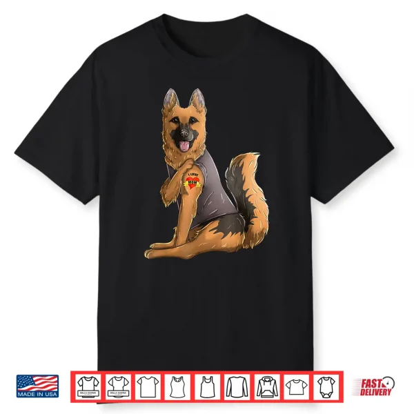 German Shepherd I Love Mom Tattoo Dog Shirt Mother’S Day Shirt
