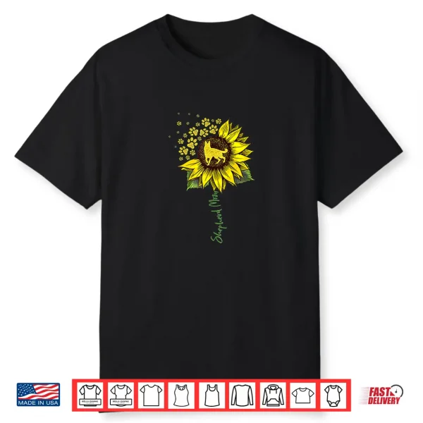 German Shepherd Mom Sunflower Shepherd Gifts Dog Mom Mama Shirt