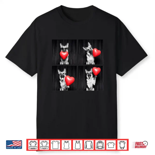 German Shepherd Photobooth Dog Lover Valentines Design Shirt