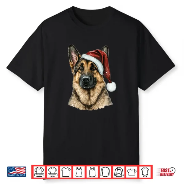 German Shepherd Santa Claus Dog Christmas Shirt