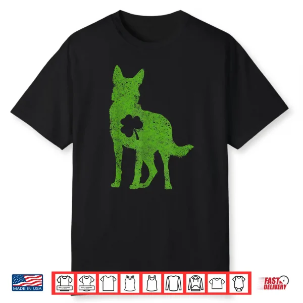German Shepherd St Patricks Day Men Dog Shamrock Shirt