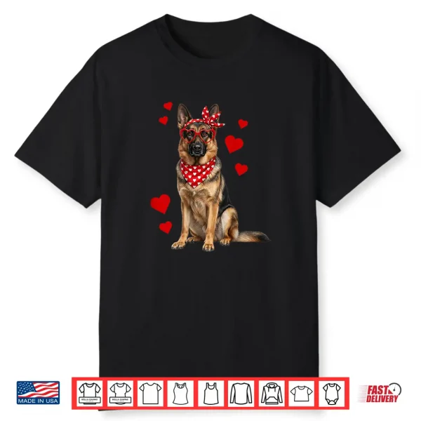 German Shepherd Valentines Day Dog Lover Heart Shirt