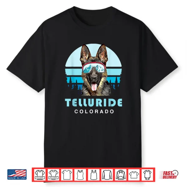 German Shepherd Winter Ski Telluride Colorado Dog Lover Shirt