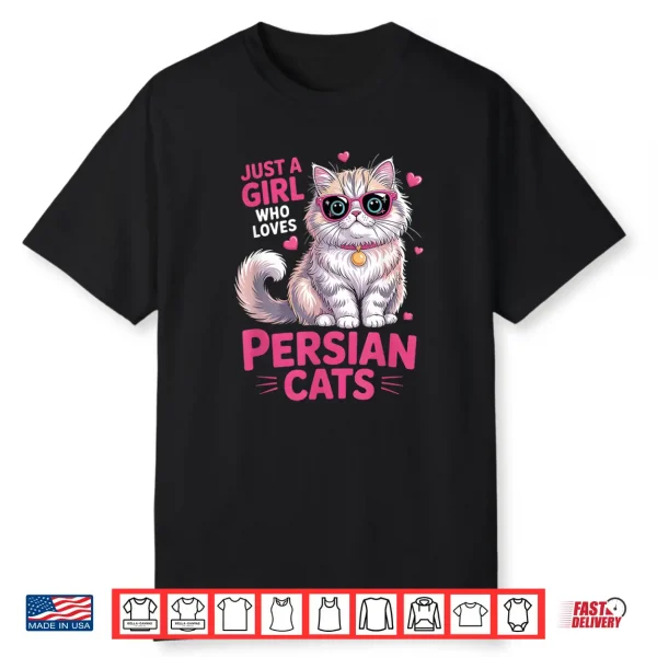 Girls Persian Cat Shirt