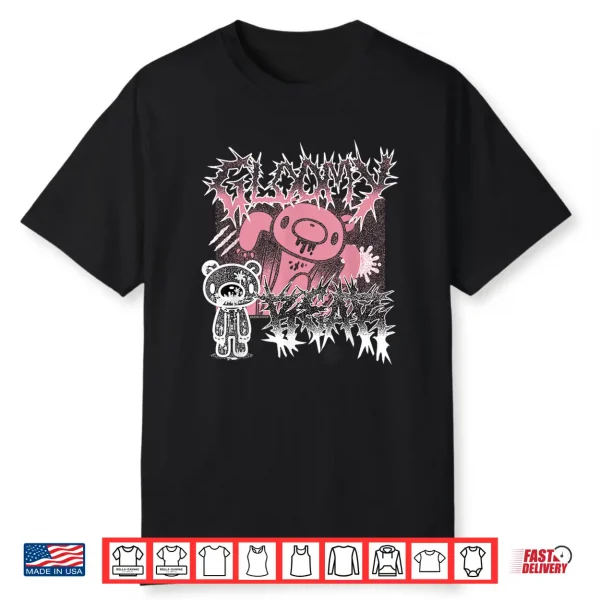Gloomy Bear The Naughty Grizzly Metal Band Text Anime Manga Shirt