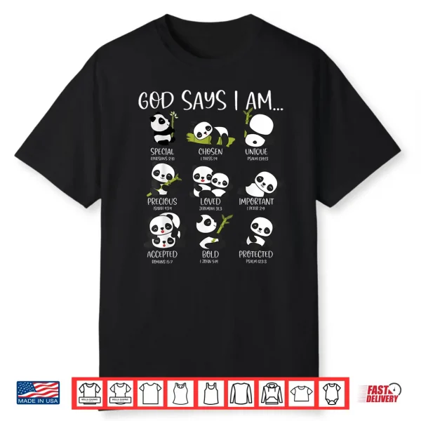 God Say I Am Cute Anime Panda Bible Quotes Shirt