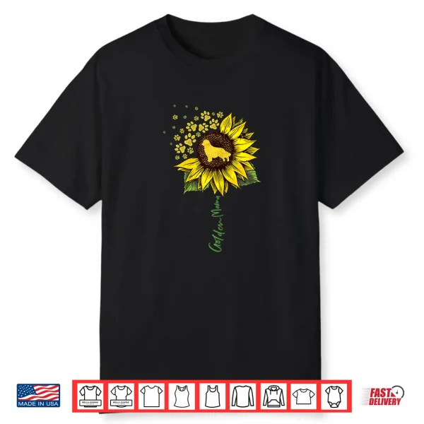 Golden Mom Sunflower Golden Retriever Lover Gifts Dog Mama Shirt
