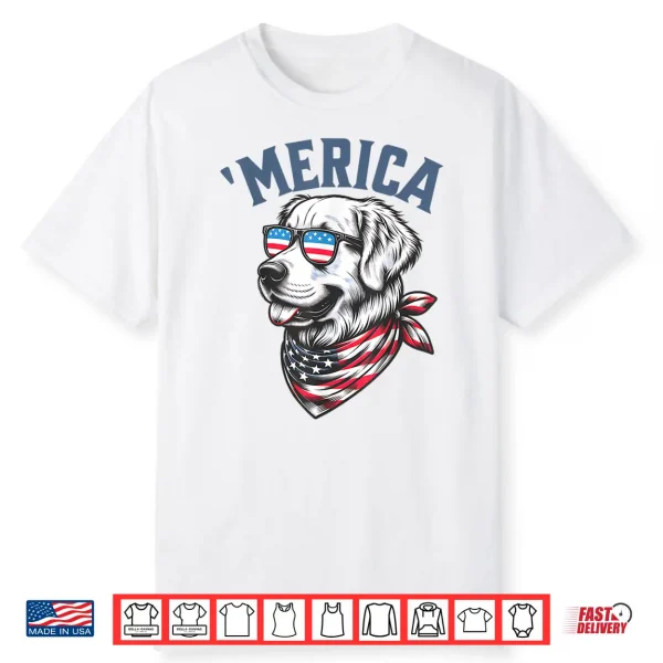 Golden Retriever 4Th Of July Merica Usa Sunglasses Shirt