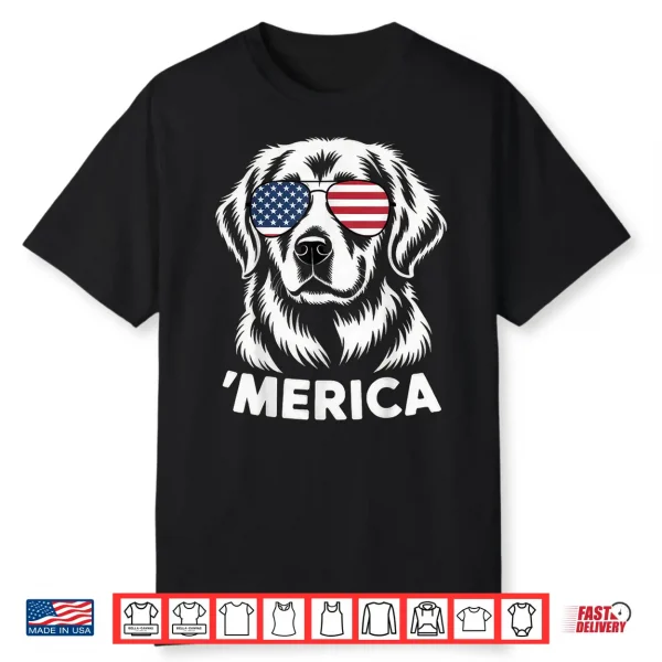Golden Retriever 4Th Of July Merica Shirt