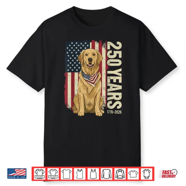Golden Retriever American Flag Bandana 250Th 4Th Of July Shirt