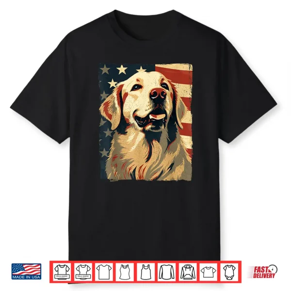 Golden Retriever American Flag Shirt 4Th Of July Retriever Shirt