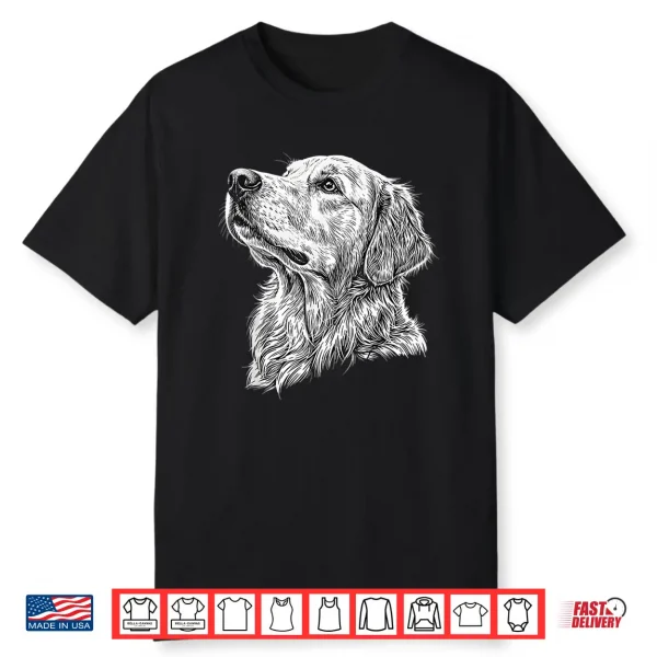Golden Retriever Art Dog Lover Pet Portrait Animal Lovers Shirt