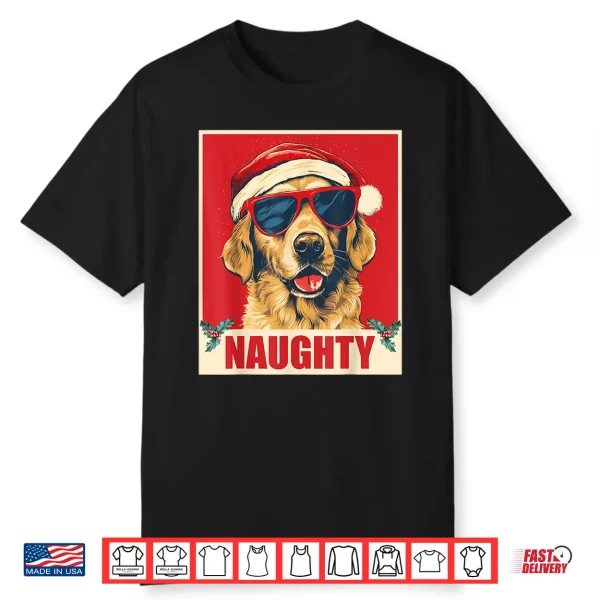Golden Retriever Christmas Naughty Vintage Shirt