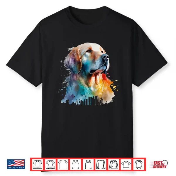 Golden Retriever Colorful Pop Art Tie Dye Watercolor Shirt