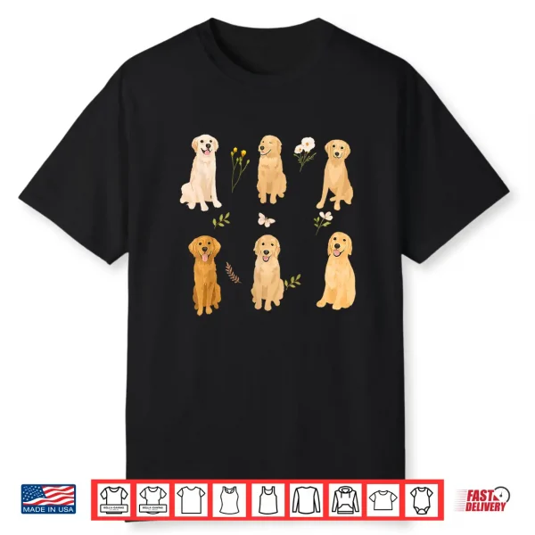 Golden Retriever Cottagecore Floral Golden Mama Dog Owner Shirt