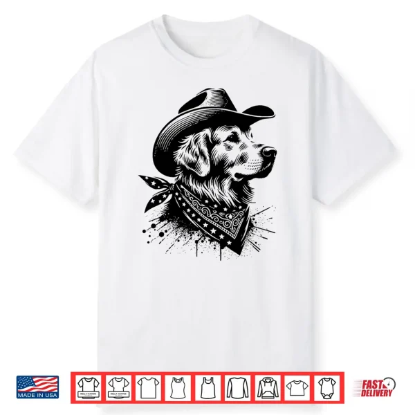 Golden Retriever Cowboy Vintage Western Dog Lover Shirt