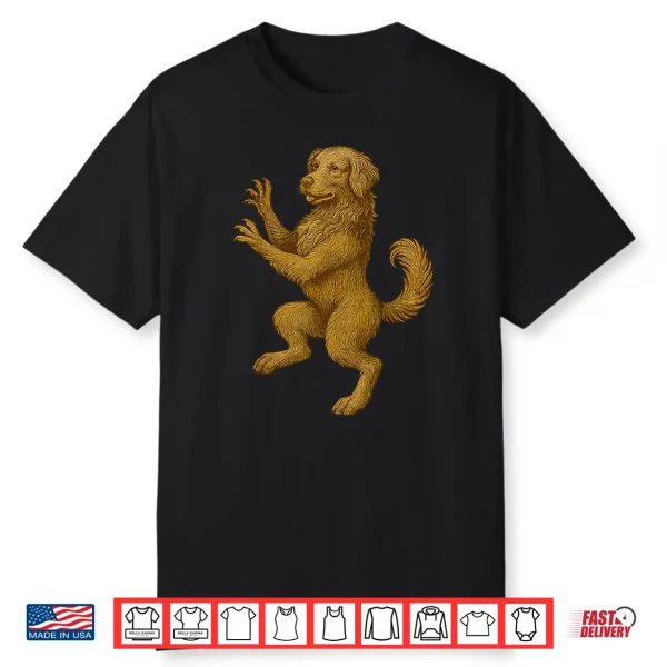 Golden Retriever Crest Renaissance Heraldic Medieval Dog Shirt