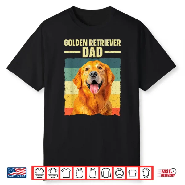 Golden Retriever Dad Art For Men Father Golden Retriever Shirt