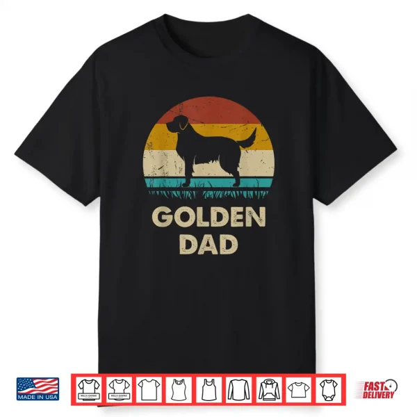 Golden Retriever Dad Gift For Men Golden Dog Vintage Shirt