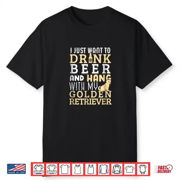 Golden Retriever Dad Shirt Funny Father’S Day Dog Lover Beer