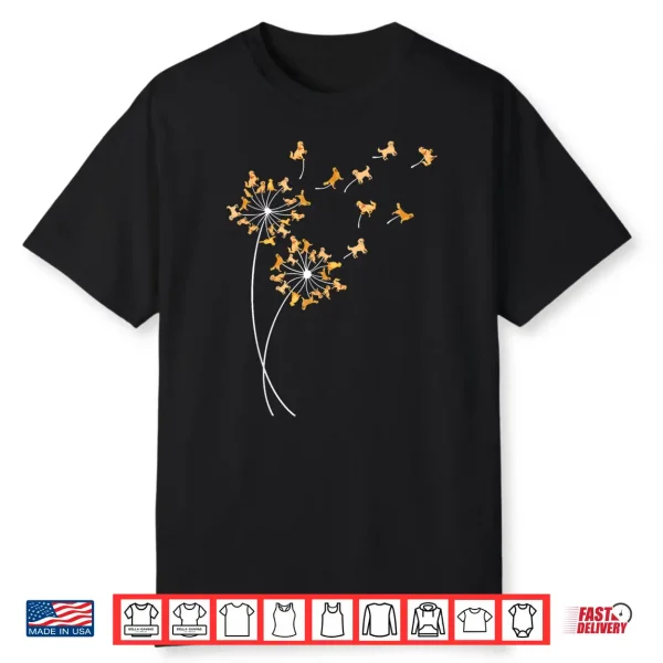 Golden Retriever Dandelion Cute Flower Golden Mom Shirt