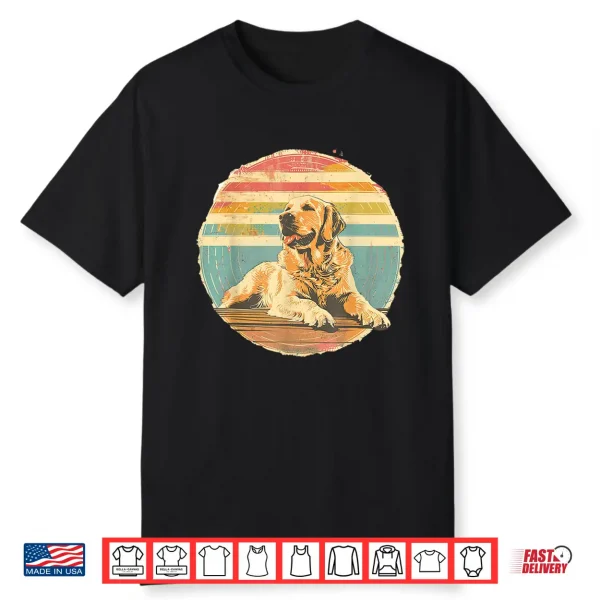 Golden Retriever Distressed Retro Sun Dog Lover Shirt