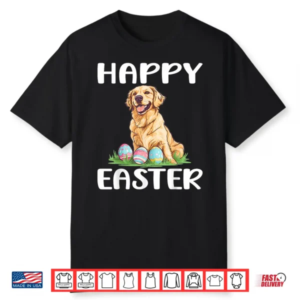 Golden Retriever Dog Breed Happy Easter Professional Graphic Shirt