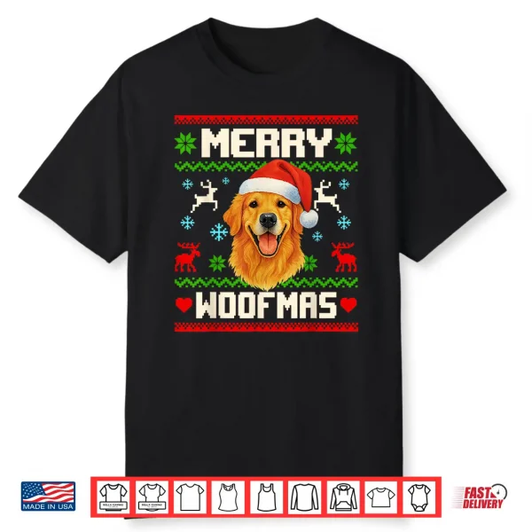 Golden Retriever Dog Christmas Ugly Sweater Dog Lover Xmas Shirt