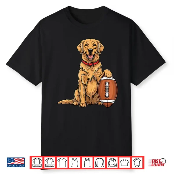 Golden Retriever Dog Football Game Day Touchdown Season Shirt
