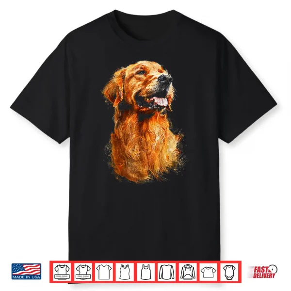 Golden Retriever Dog Graphic Pet Artwork Golden Retriever Shirt