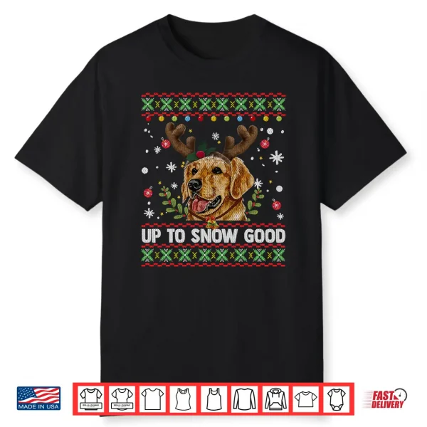 Golden Retriever Dog Reindeer Christmas Gift Ugly Sweater Shirt