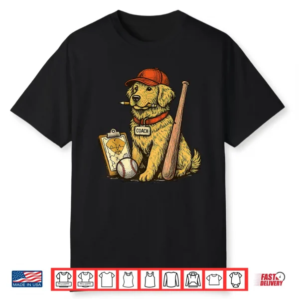 Golden Retriever Dog Sports Baseball Game Day Touchdown Shirt
