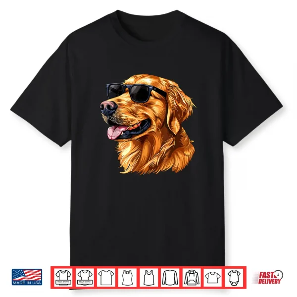 Golden Retriever Dog Sunglasses Shirt