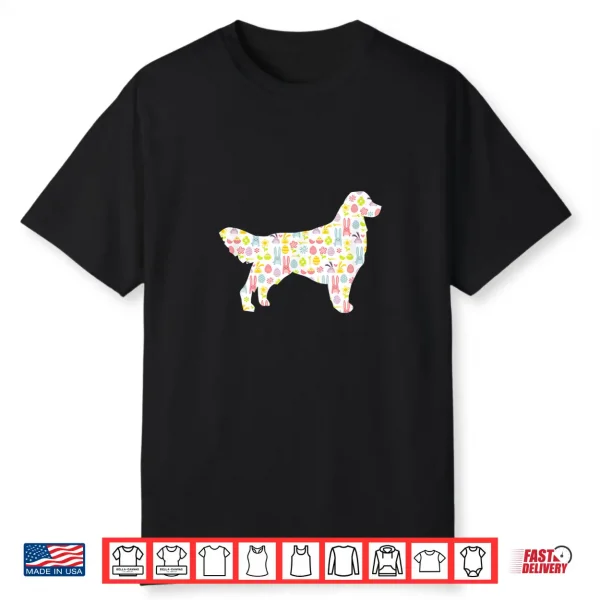 Golden Retriever Easter Bunny Dog Silhouette Shirt